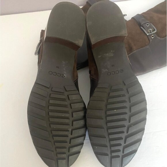 Ecco Womens Leather & Suede Knee-High Boots Buckle Accent Side Zipper Size 39 - Picture 7 of 11